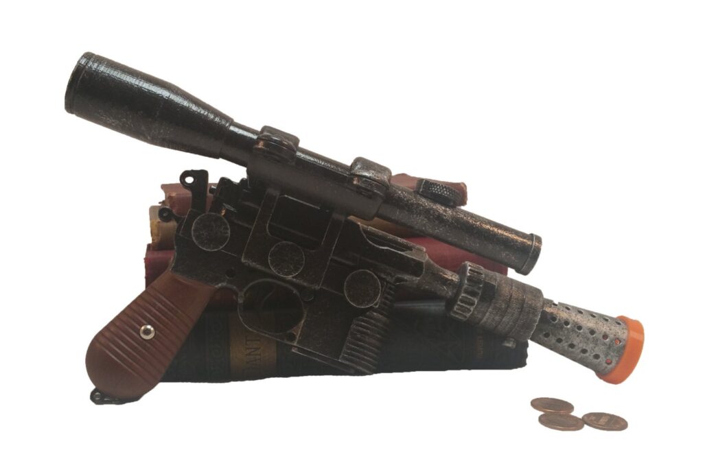 Airsoft - Han Solo's DL-44 heavy blaster pistol prop w/scope - metal based 3/4 scale (made to order)