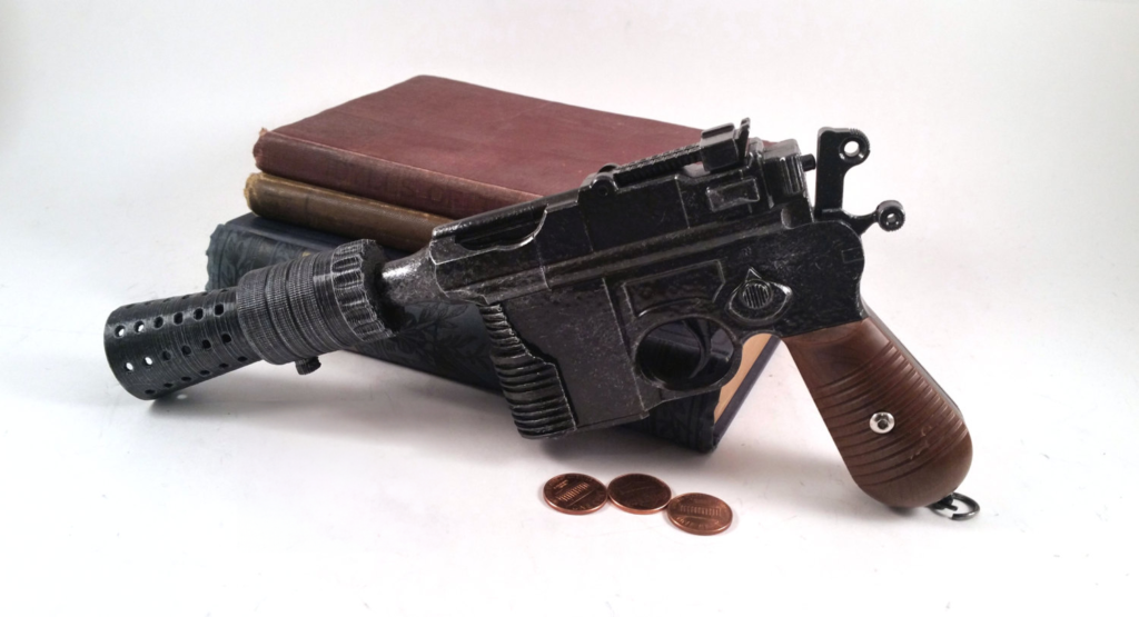 Han Solo's DL-44 heavy blaster pistol prop – metal based 3/4 scale (made to order)