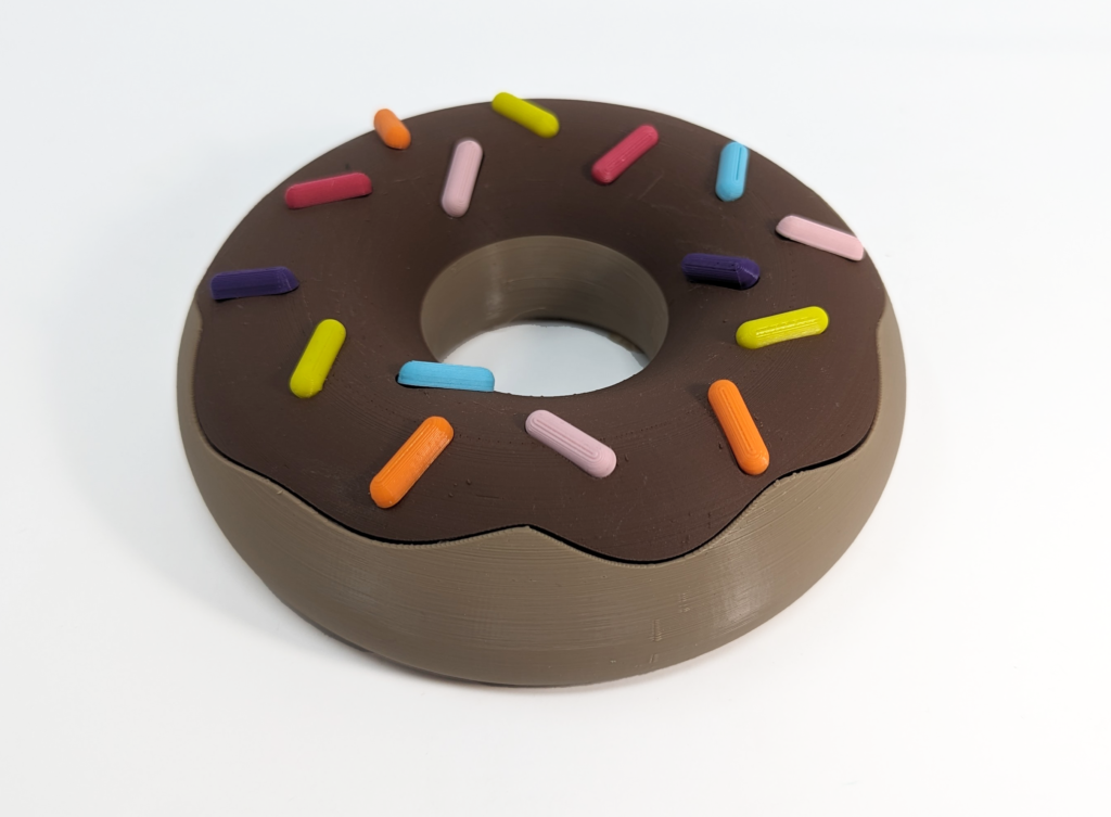 Tasty 3D Printed Doughnut Box with Magnetic Lid - Fun Decor or storage for Trinkets and Keepsakes