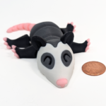 Cute 3D Printed Possum and Trash Can Set